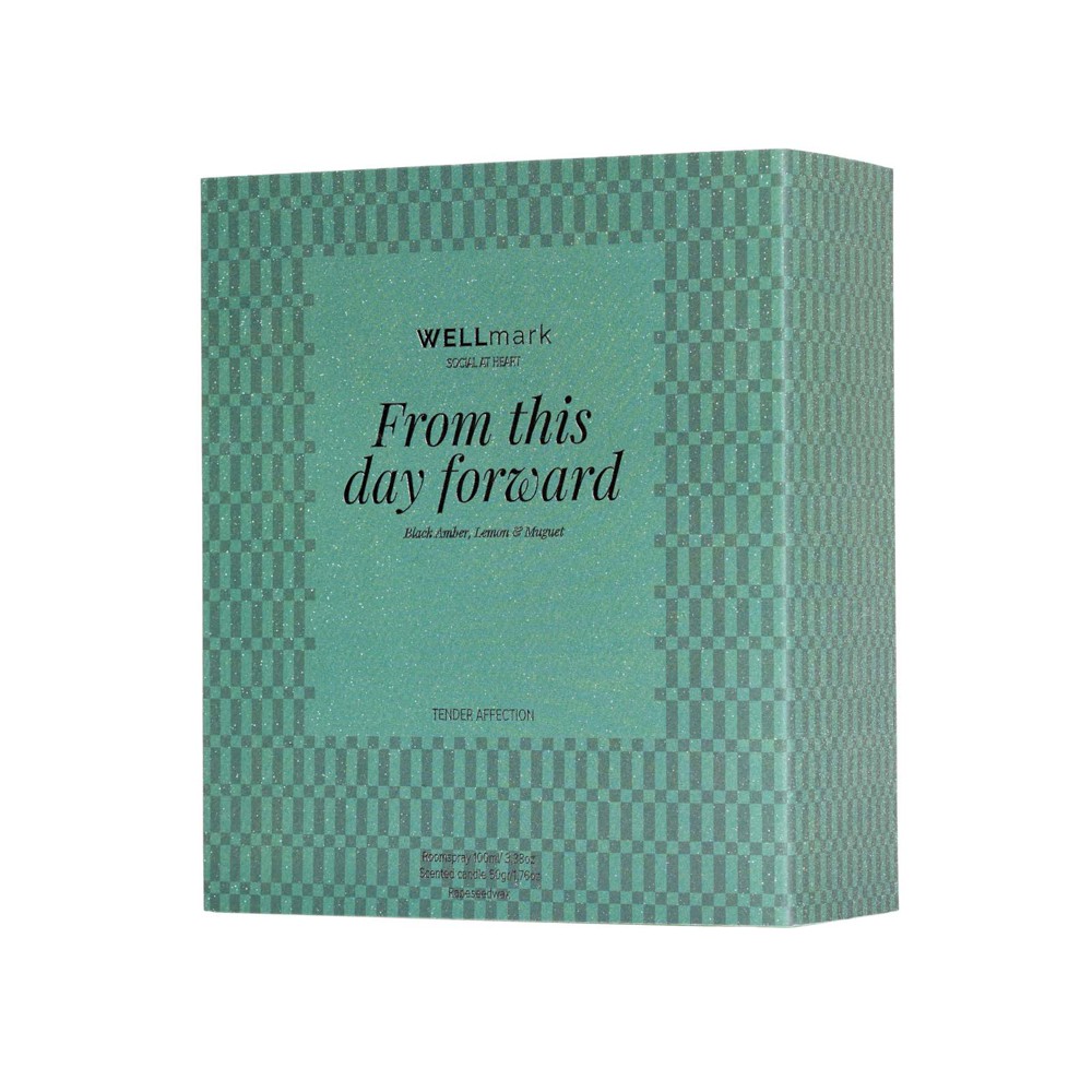 Wellmark cadeauset met 100 ml kamerspray en een 70 ml Tender Affection-kaars
