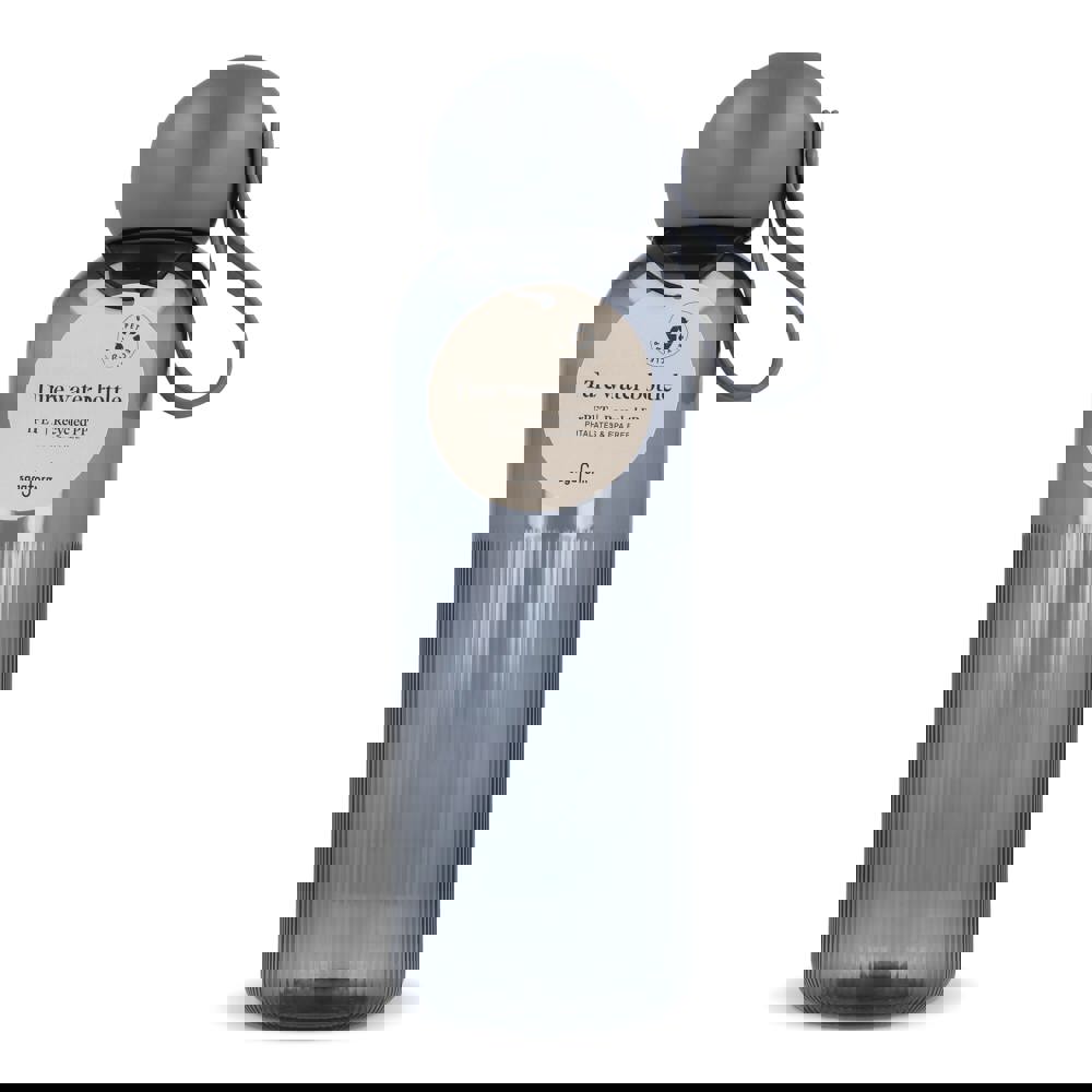 Sagaform Ture waterfles 600 ml - Transparant / Donker Grijs