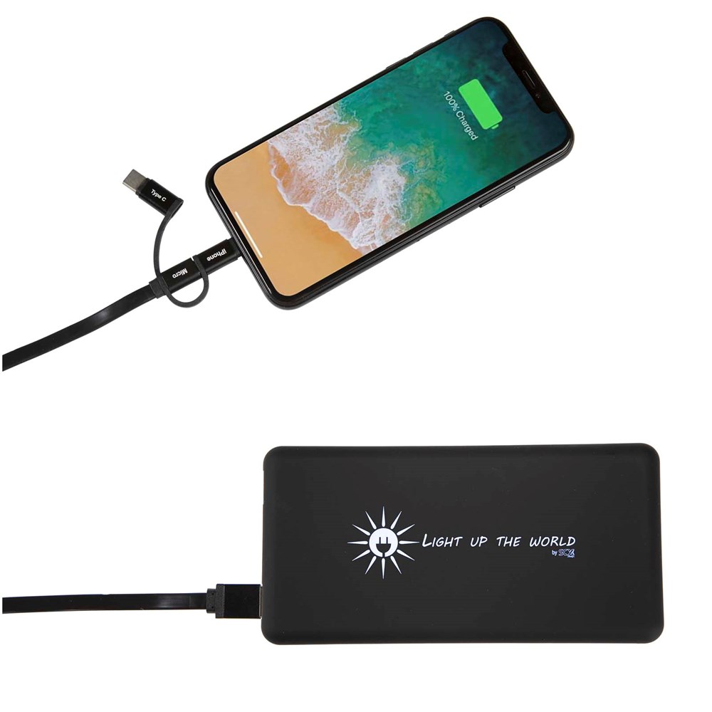 SCX.design P30 8000 mAh powerbank solar met oplichtend logo