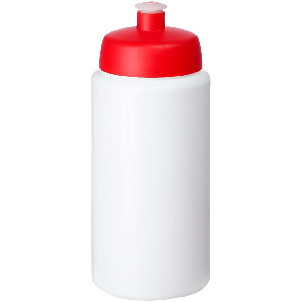 Baseline® Plus grip 500 ml sportfles met sportdeksel - Wit, Rood