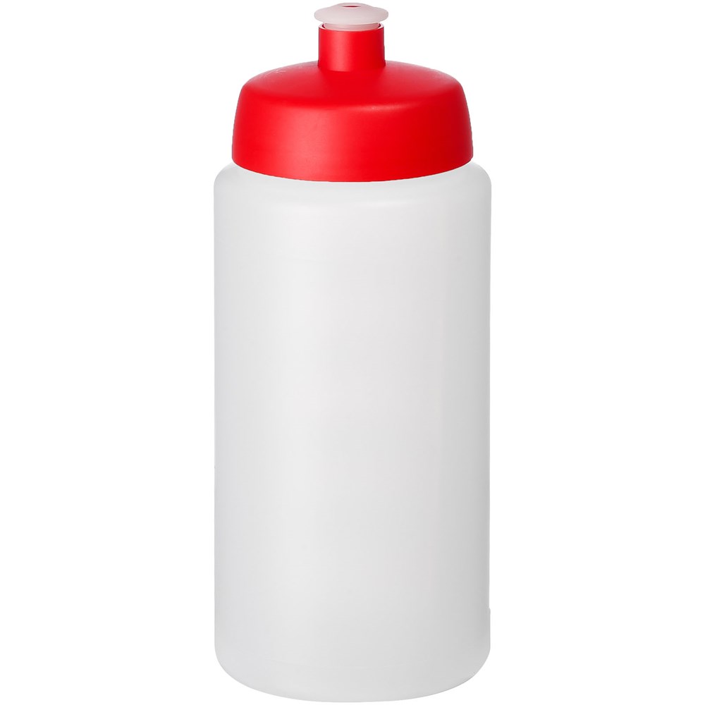 Baseline® Plus grip 500 ml sportfles met sportdeksel - Transparent, Rood