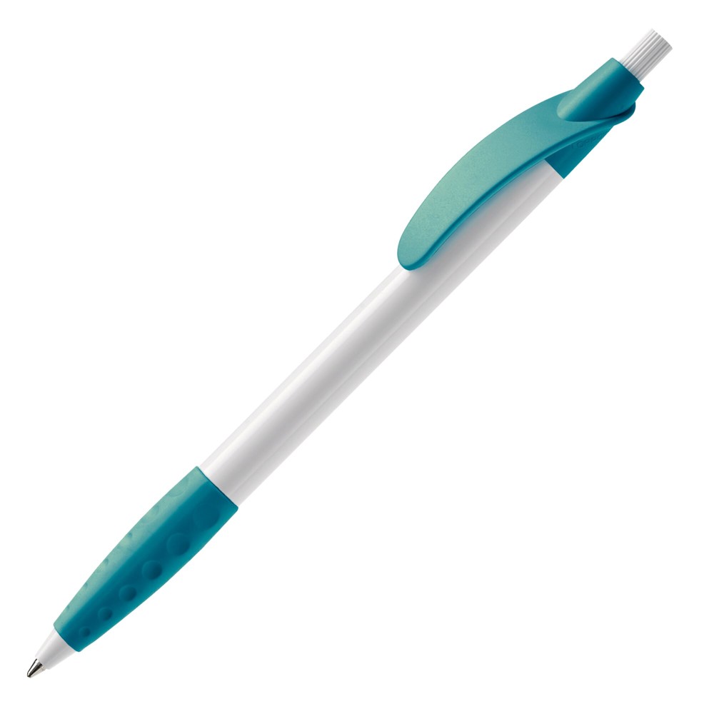 Balpen Cosmo grip hardcolour - Wit / Turquoise