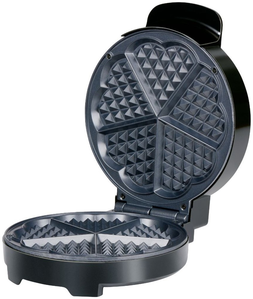 ALPINA Heart Shaped Waffle Maker 1000W- Zwart