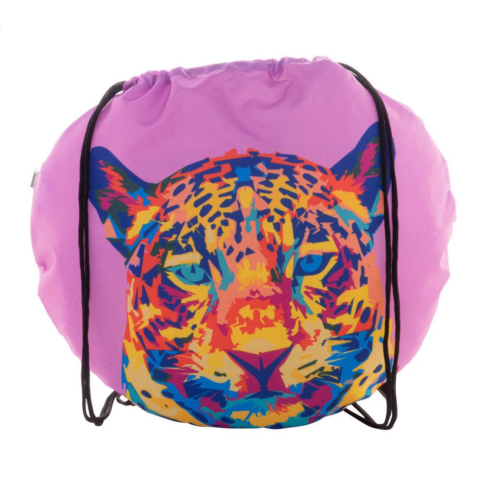 CreaDraw Circle - custom made tas met trekkoord - zwart/wit