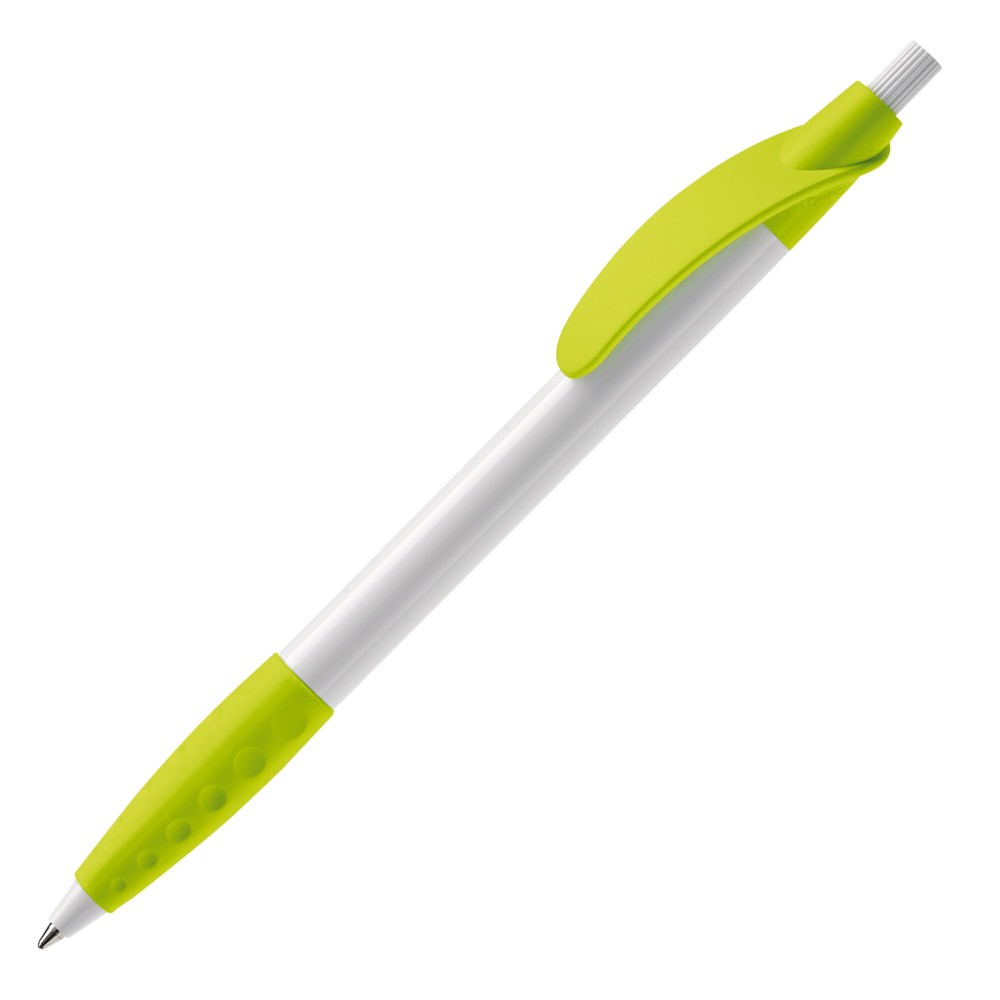 Balpen Cosmo grip hardcolour - Wit / Lichtgroen