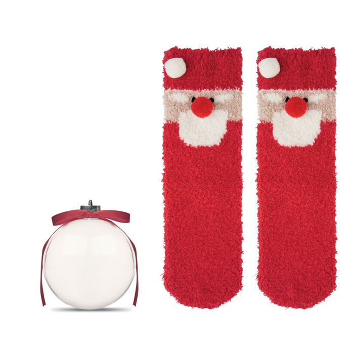 SNUG L - Kerstman sokken balornament