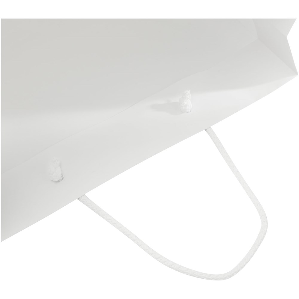 Handgemaakte 170 g/m2 integra papieren tas met PP woven handgrepen - 31 x 12 x 41 cm