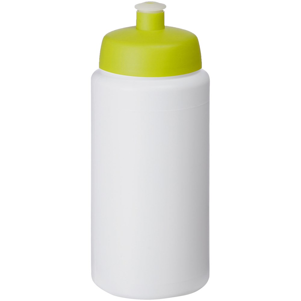 Baseline® Plus grip 500 ml sportfles met sportdeksel - Wit, Lime