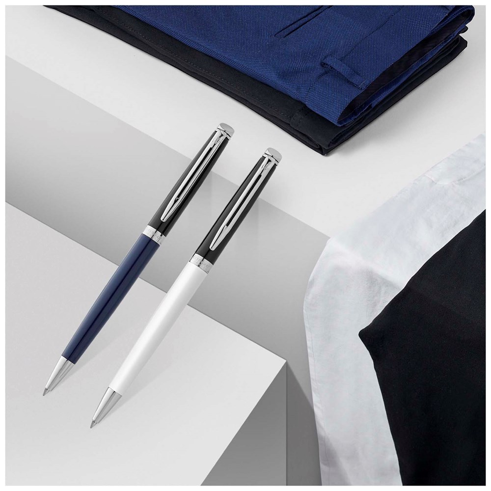 Waterman Hemisphere balpen met kleurblokken en palladium afwerking (blauwe inkt)
