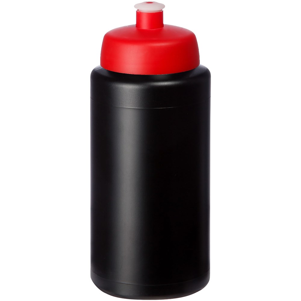 Baseline® Plus grip 500 ml sportfles met sportdeksel - Zwart, Rood
