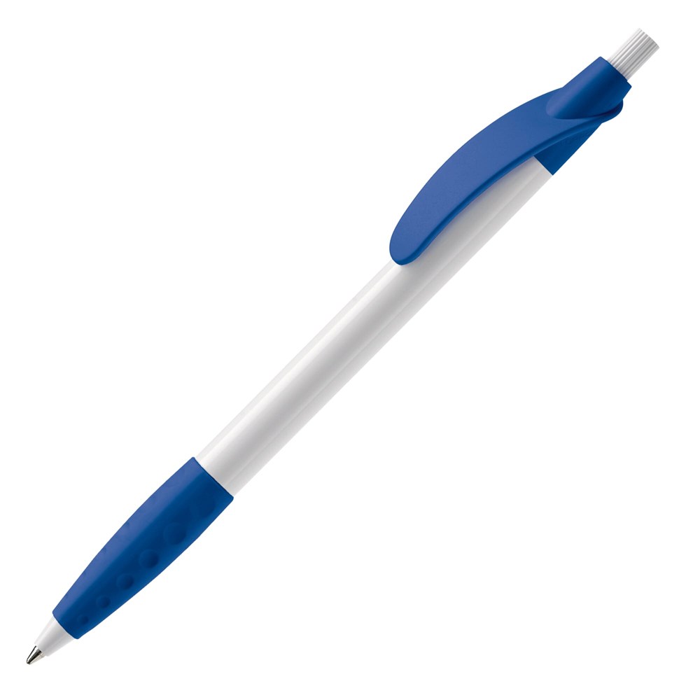 Balpen Cosmo grip hardcolour - Wit / Koningsblauw