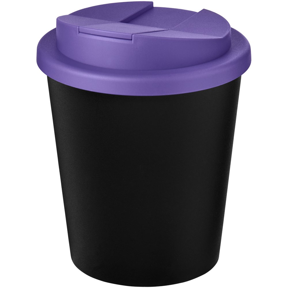 Americano® Espresso Eco 250 ml gerecyclede beker met knoeibestendig deksel  - Zwart, Paars